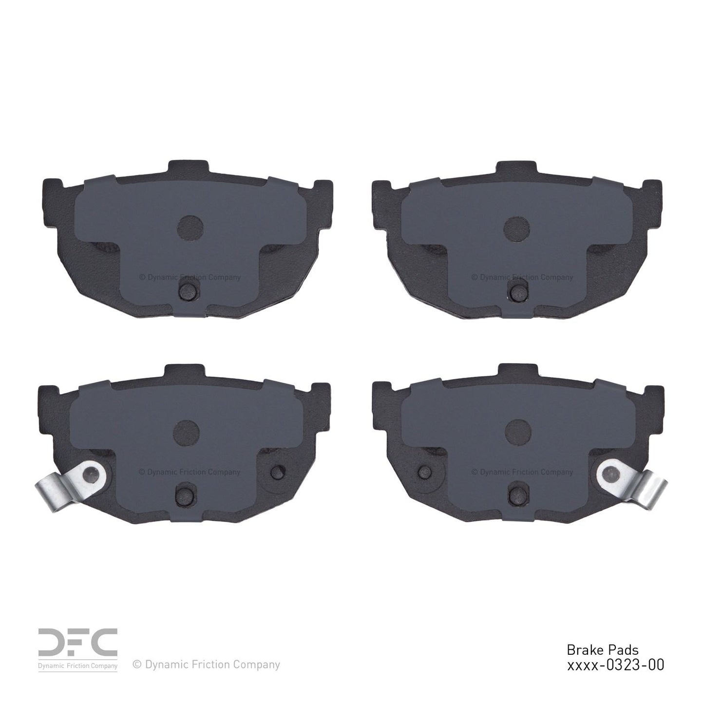 Back View of Rear Disc Brake Pad Set DYNAMIC 1551-0323-00