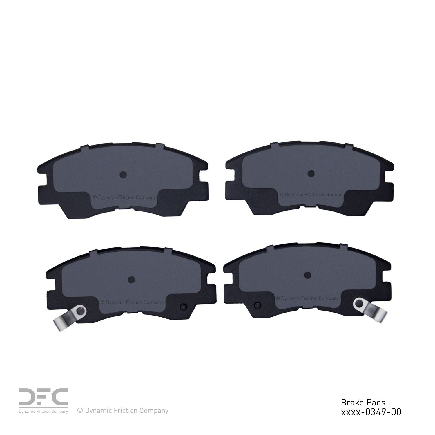 Back View of Front Disc Brake Pad Set DYNAMIC 1551-0349-00