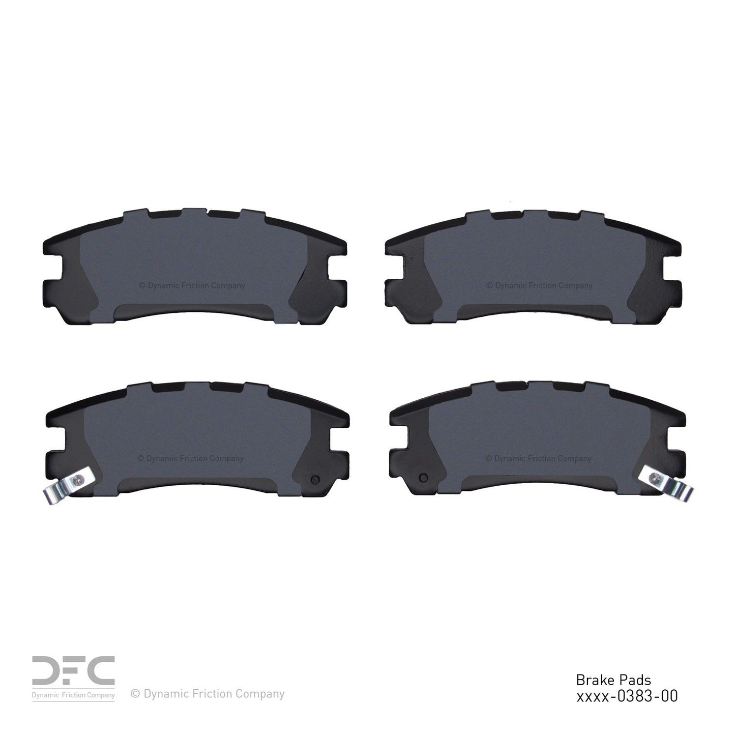 Back View of Rear Disc Brake Pad Set DYNAMIC 1551-0383-00