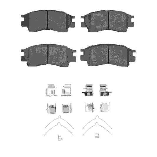 Front View of Front Disc Brake Pad Set DYNAMIC 1551-0476-01