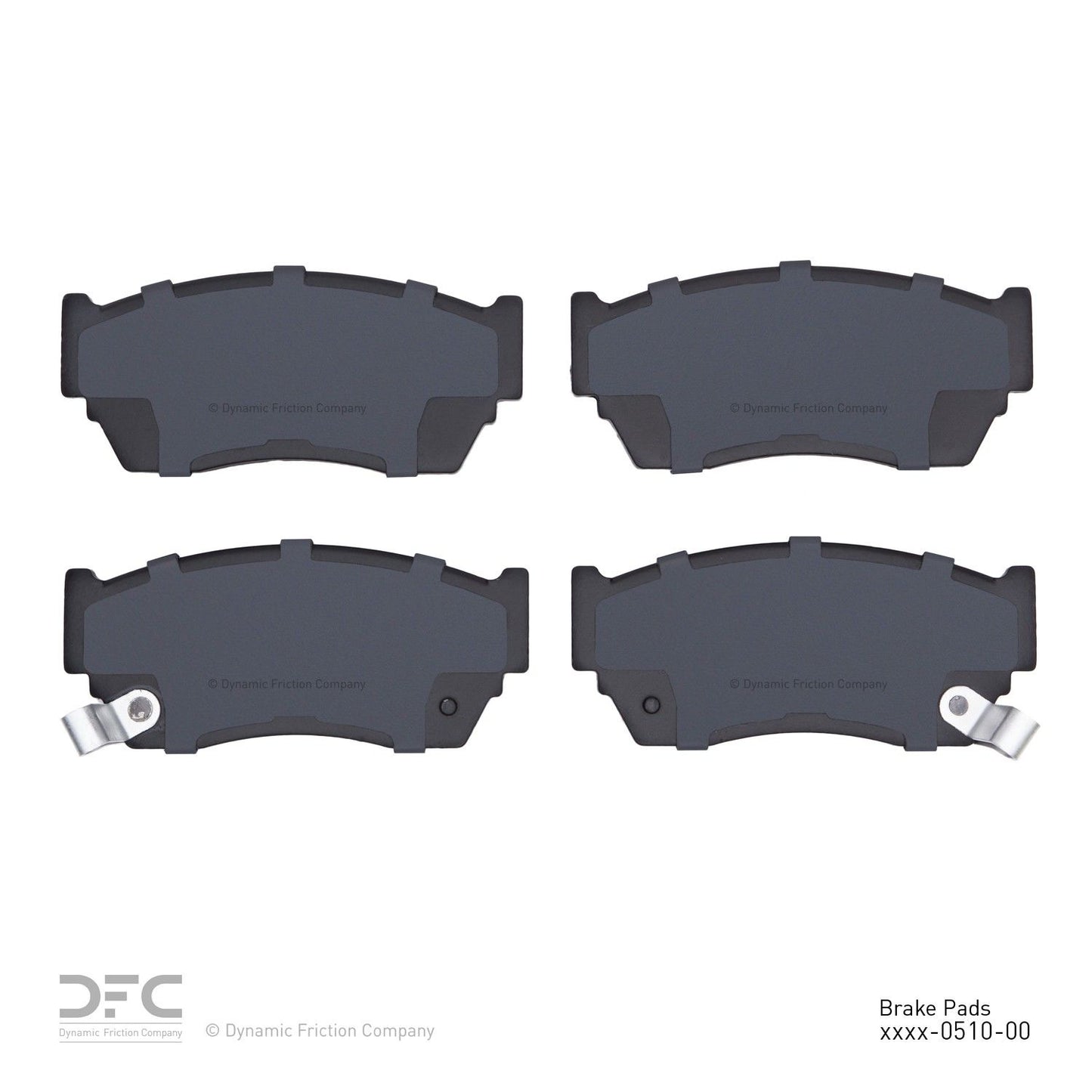 Back View of Front Disc Brake Pad Set DYNAMIC 1551-0510-00