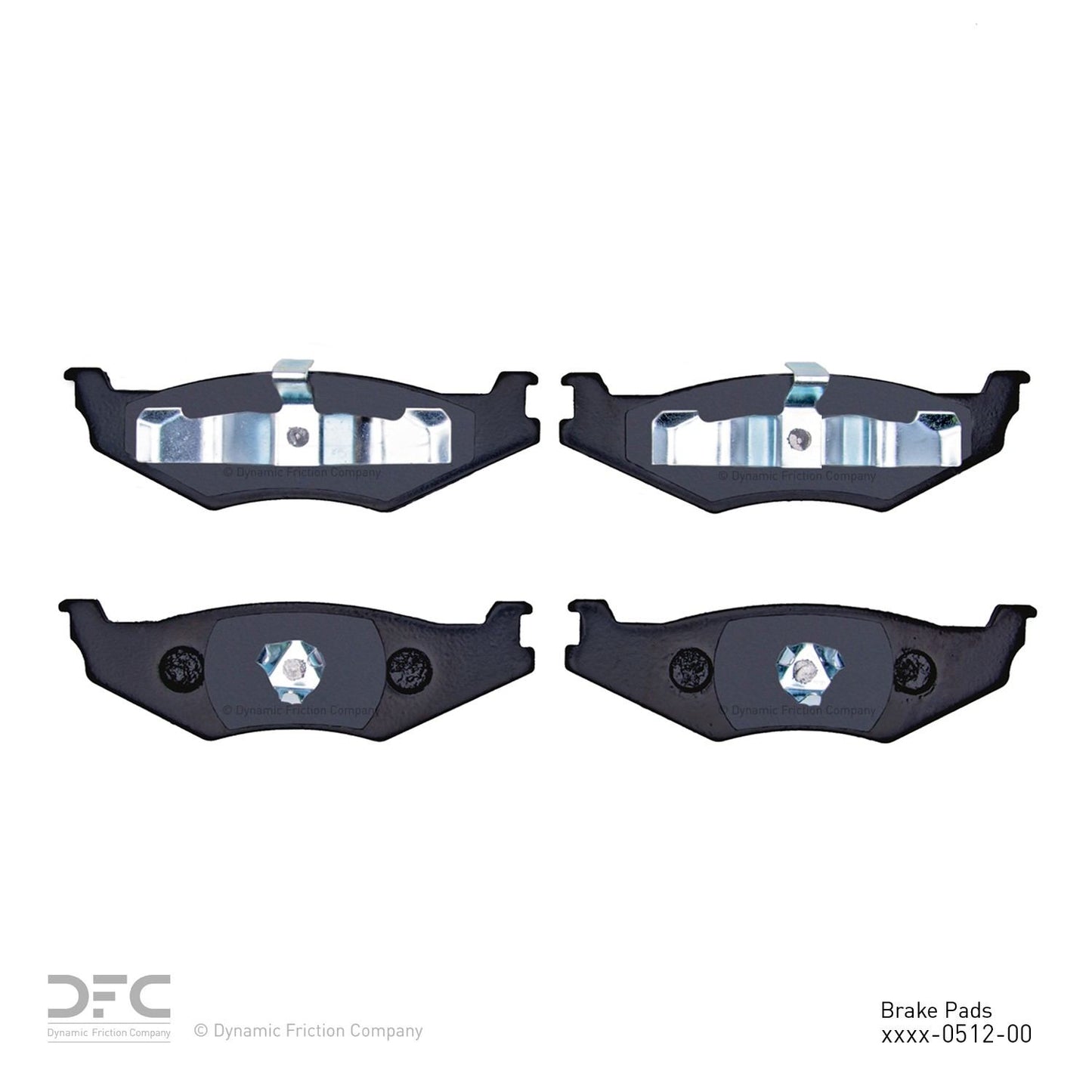 Back View of Rear Disc Brake Pad Set DYNAMIC 1551-0512-00