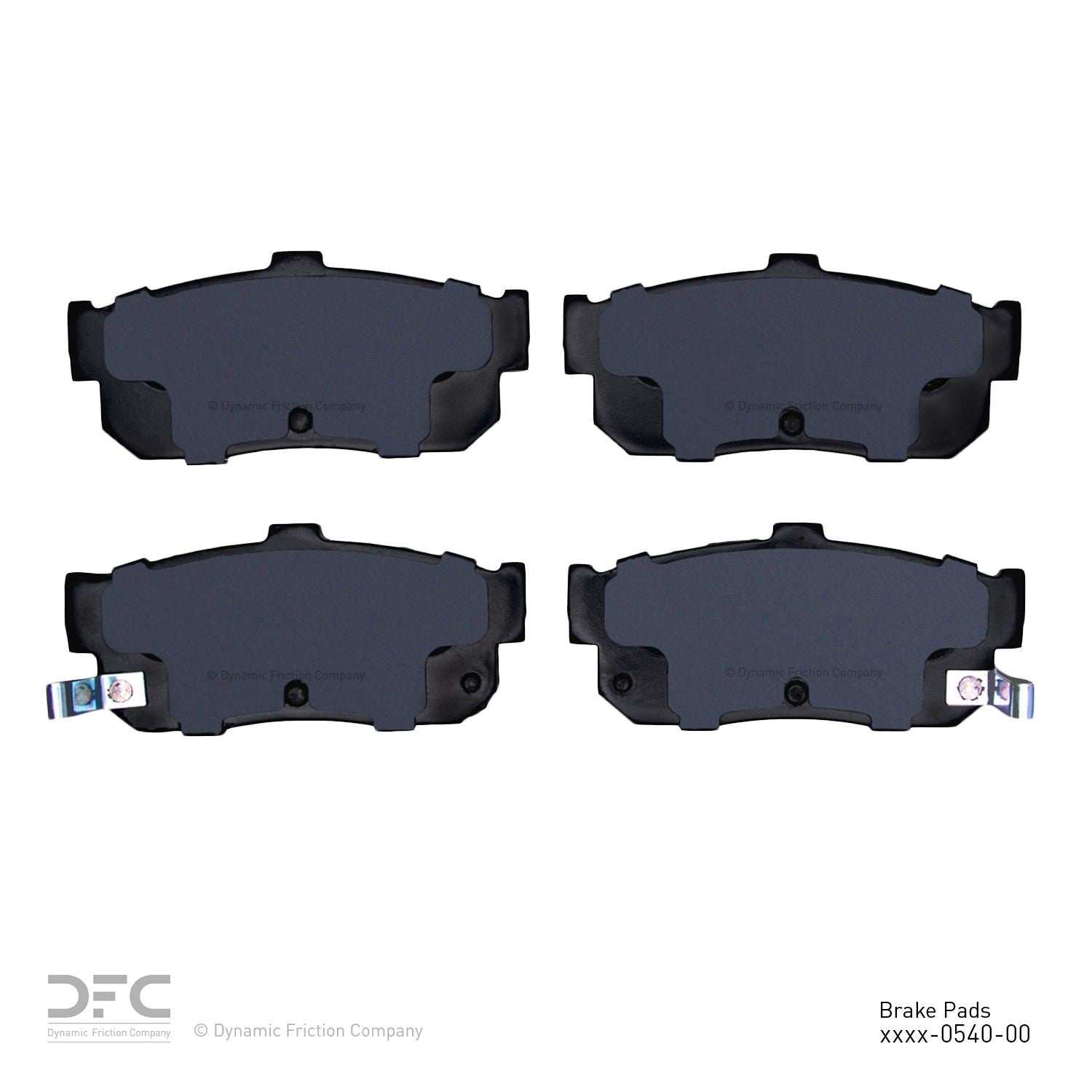 Back View of Rear Disc Brake Pad Set DYNAMIC 1551-0540-00