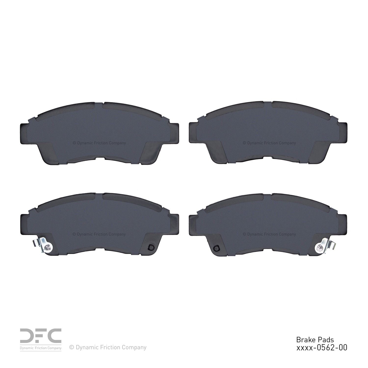 Back View of Front Disc Brake Pad Set DYNAMIC 1551-0562-00