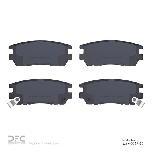 Back View of Rear Disc Brake Pad Set DYNAMIC 1551-0567-00