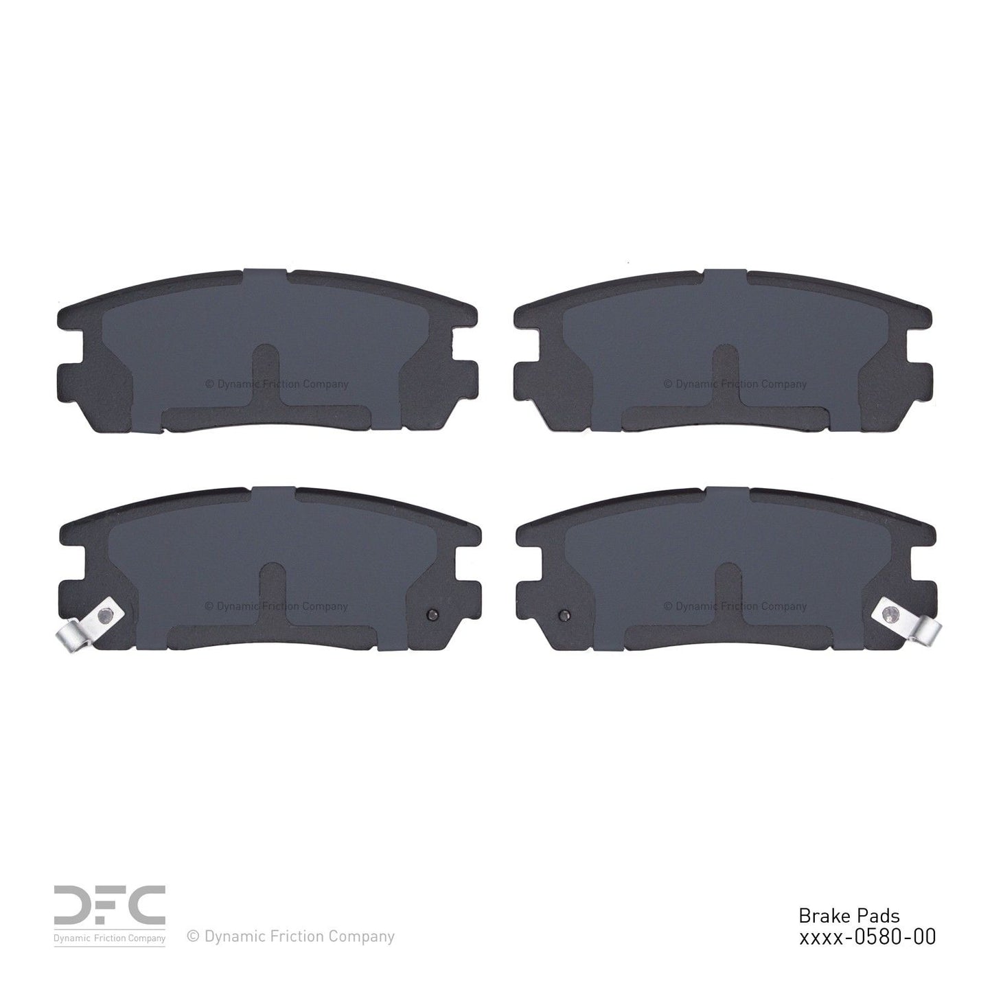 Back View of Rear Disc Brake Pad Set DYNAMIC 1551-0580-00