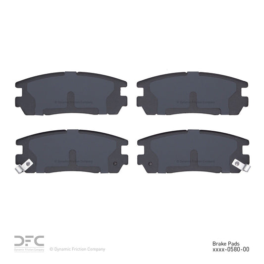 Back View of Rear Disc Brake Pad Set DYNAMIC 1551-0580-00