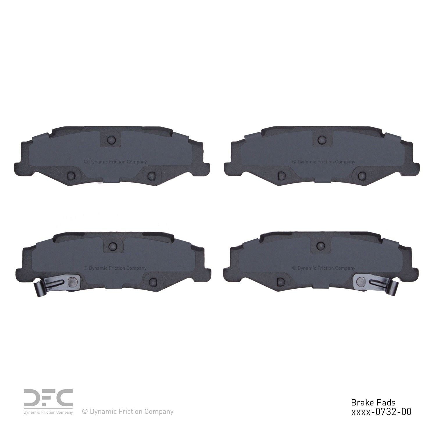 Back View of Rear Disc Brake Pad Set DYNAMIC 1551-0732-00