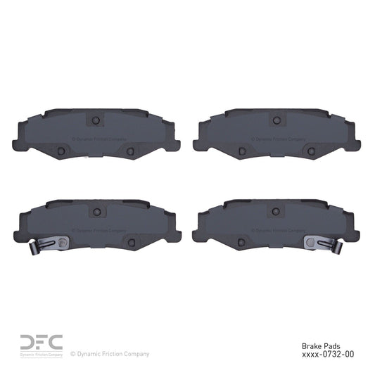 Back View of Rear Disc Brake Pad Set DYNAMIC 1551-0732-00