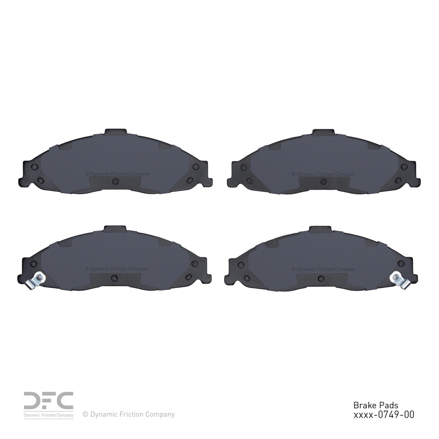 Back View of Front Disc Brake Pad Set DYNAMIC 1551-0749-00