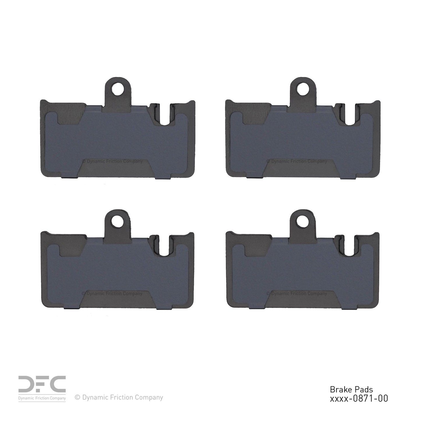 Back View of Rear Disc Brake Pad Set DYNAMIC 1551-0871-00