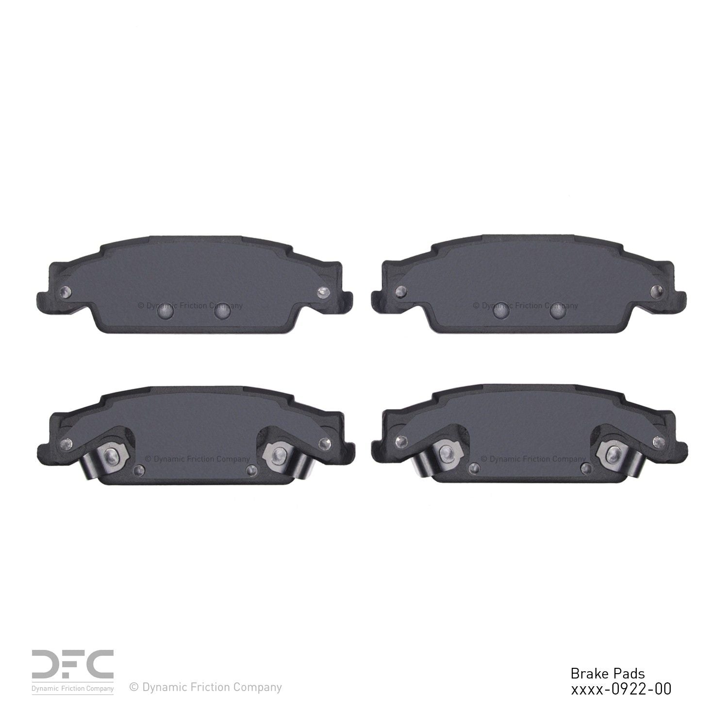 Back View of Rear Disc Brake Pad Set DYNAMIC 1551-0922-00