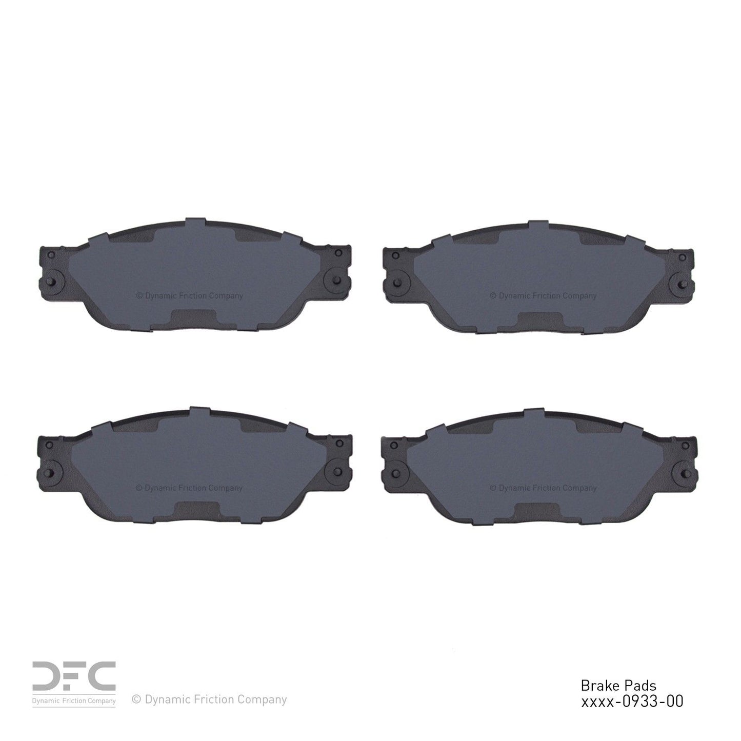 Back View of Front Disc Brake Pad Set DYNAMIC 1551-0933-00