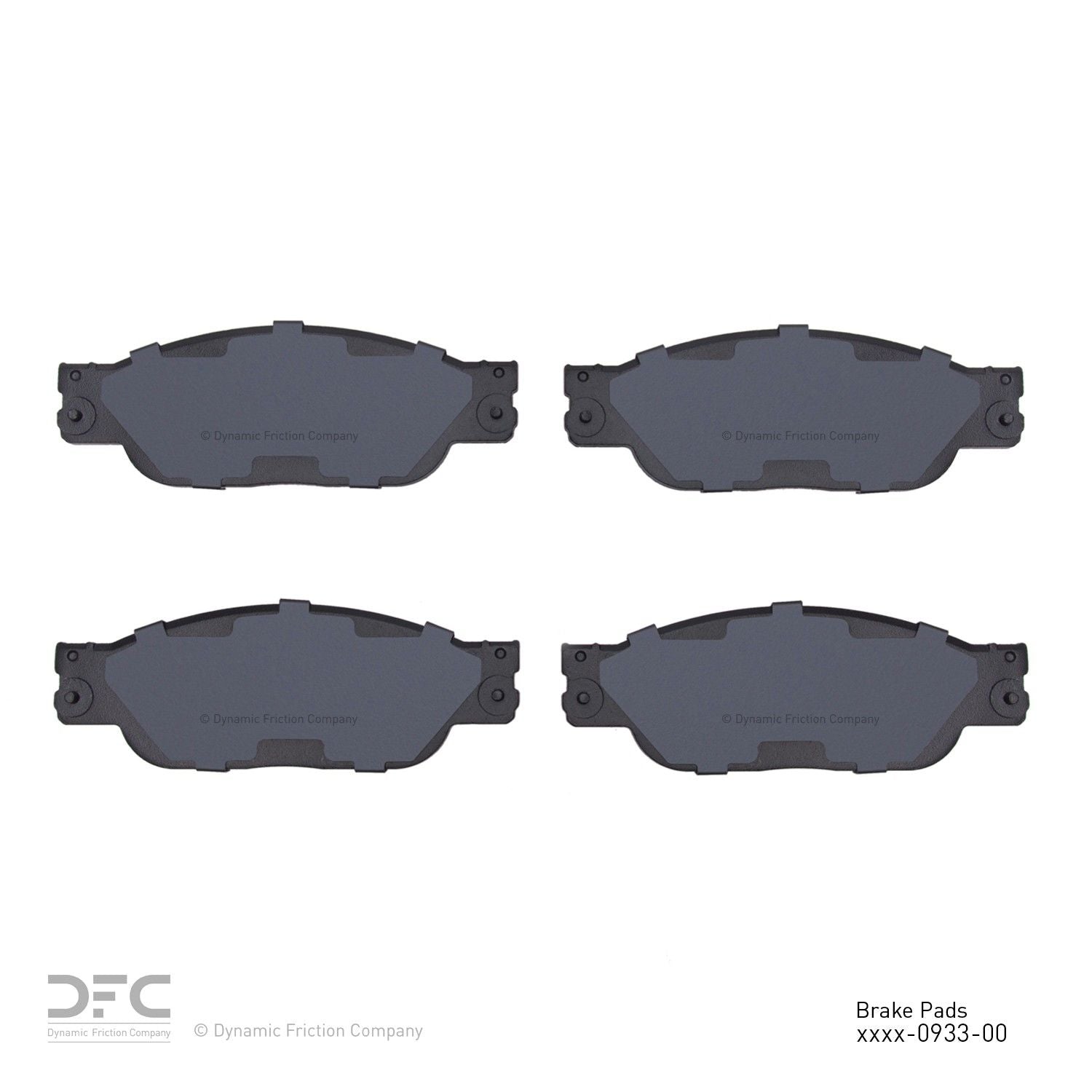 Back View of Front Disc Brake Pad Set DYNAMIC 1551-0933-00