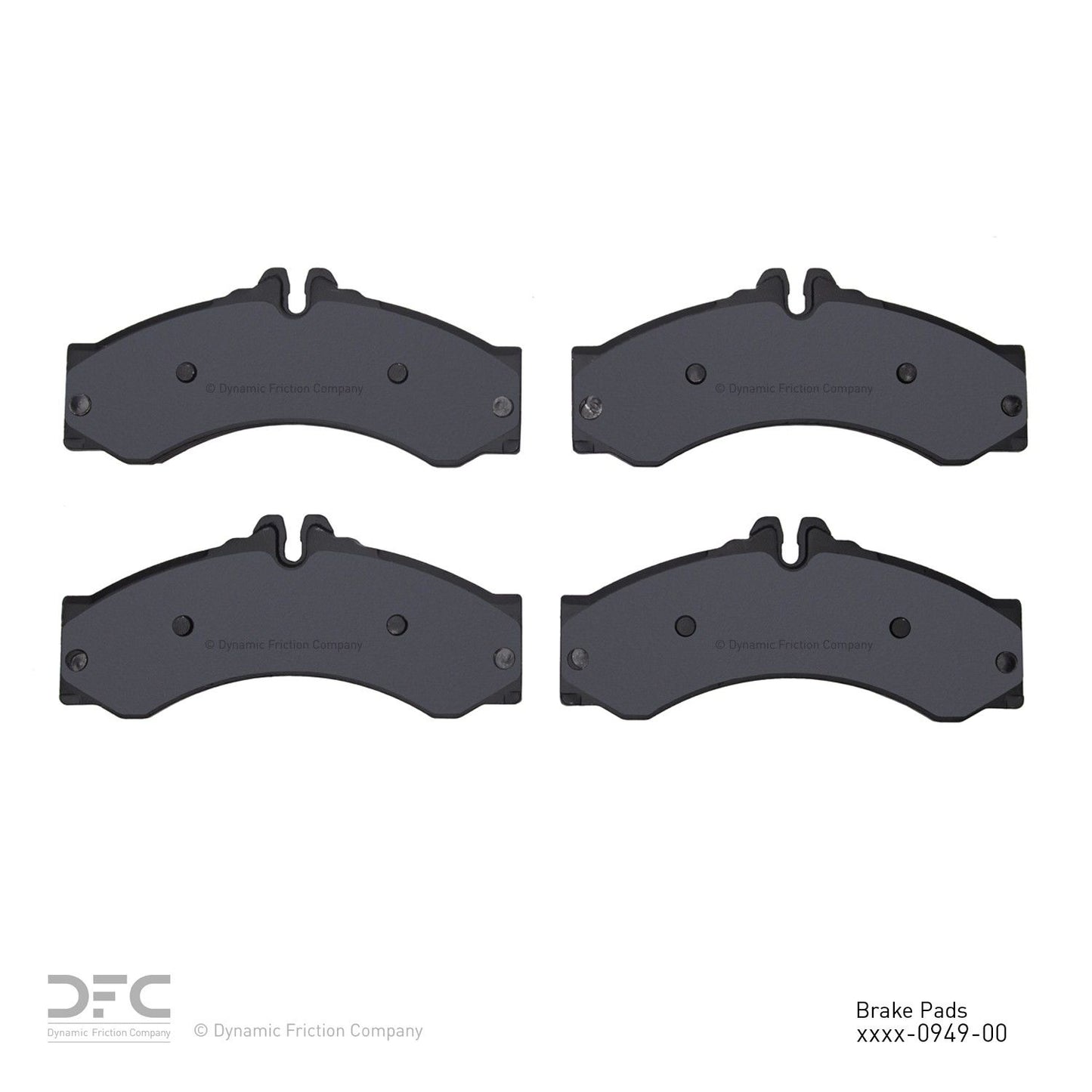 Back View of Front Disc Brake Pad Set DYNAMIC 1551-0949-00