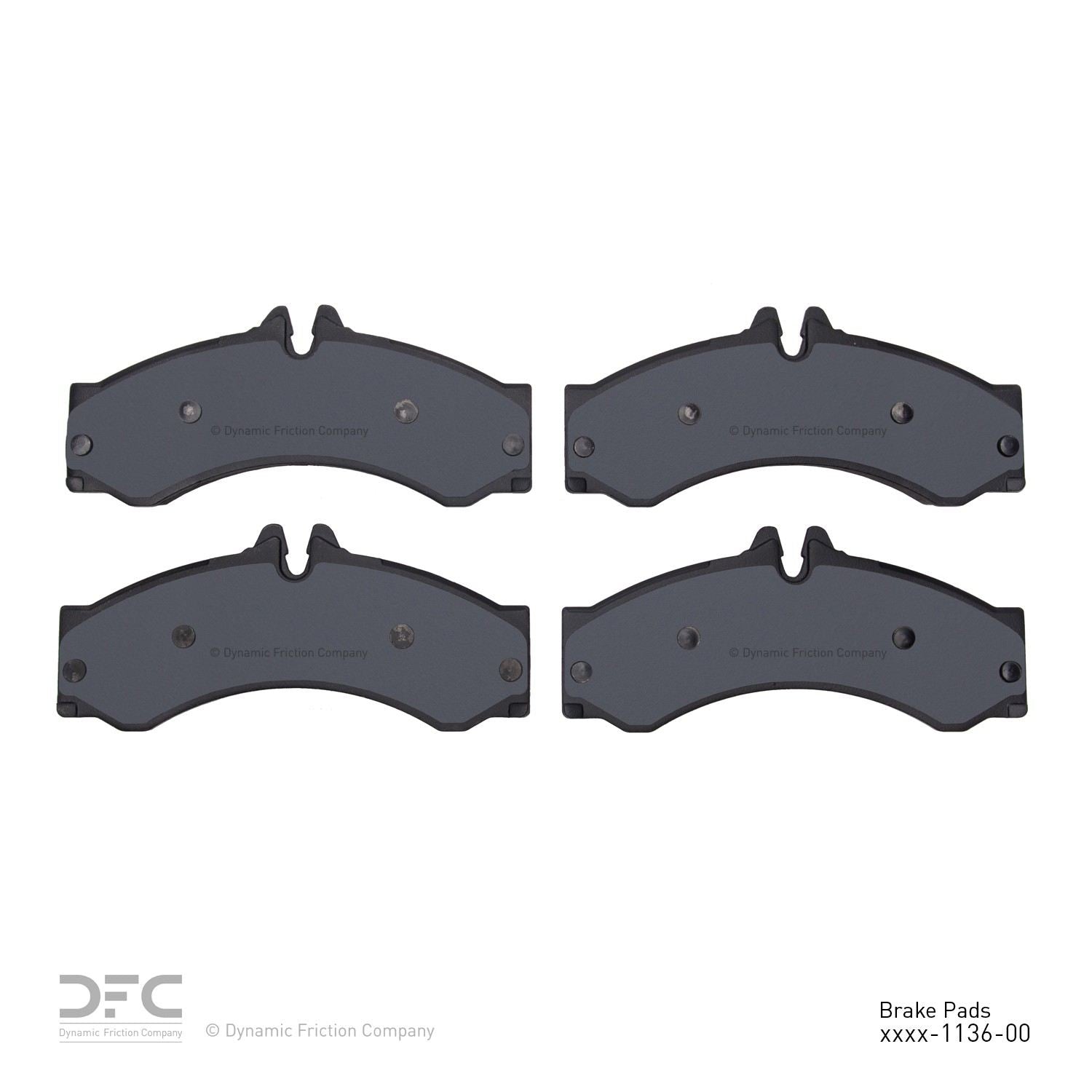 Back View of Front Disc Brake Pad Set DYNAMIC 1551-1136-00