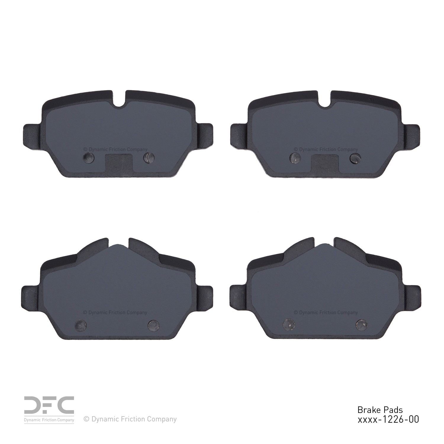 Back View of Rear Disc Brake Pad Set DYNAMIC 1551-1226-00