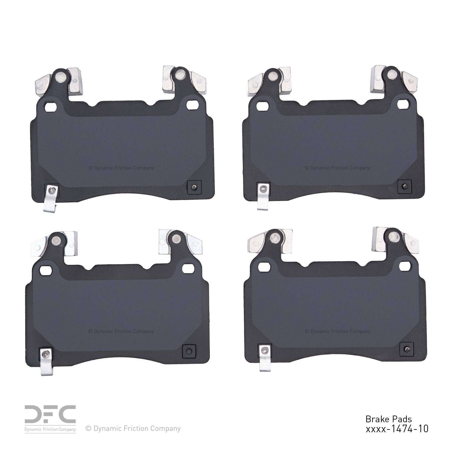 Back View of Front Disc Brake Pad Set DYNAMIC 1551-1474-10