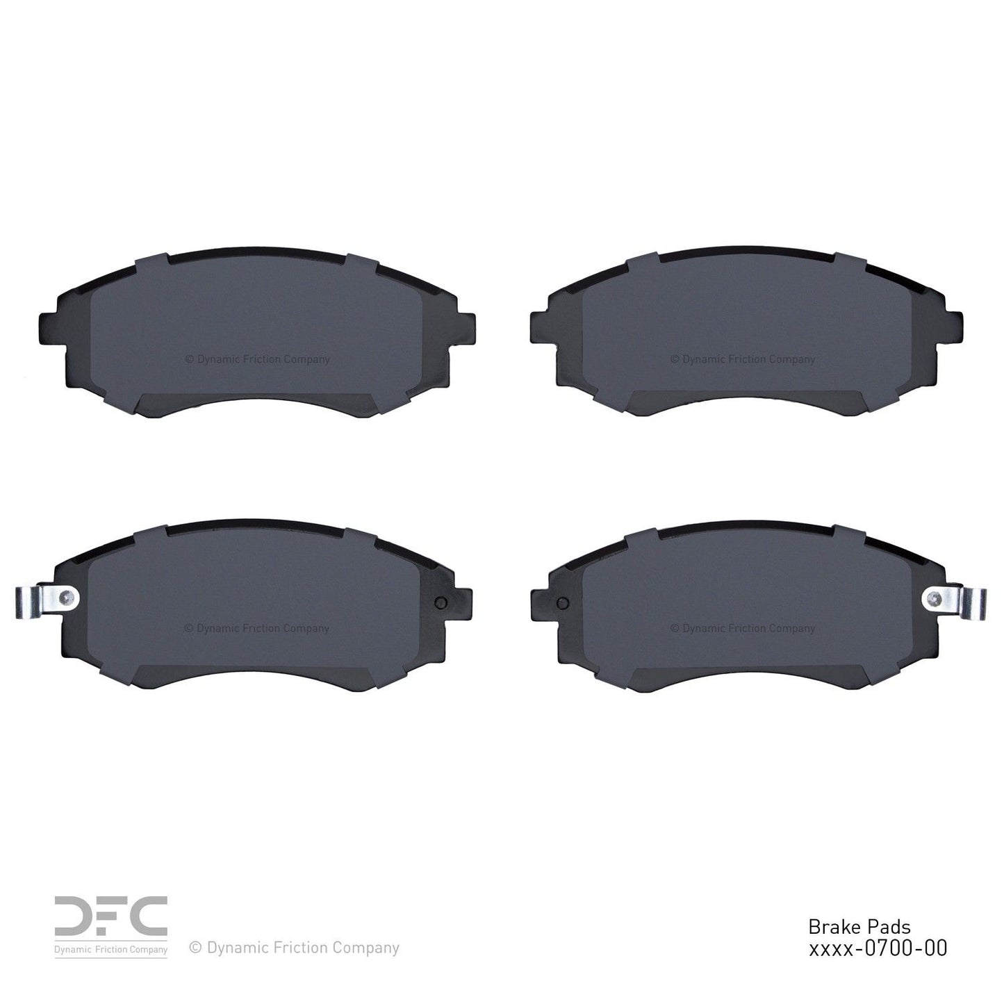 Back View of Front Disc Brake Pad Set DYNAMIC 1552-0700-00