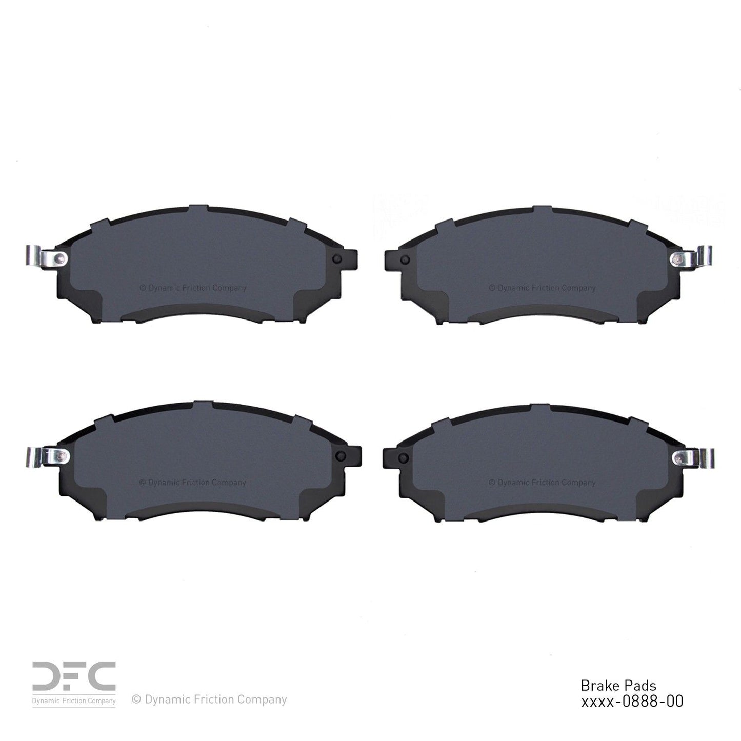 Back View of Front Disc Brake Pad Set DYNAMIC 1552-0888-00