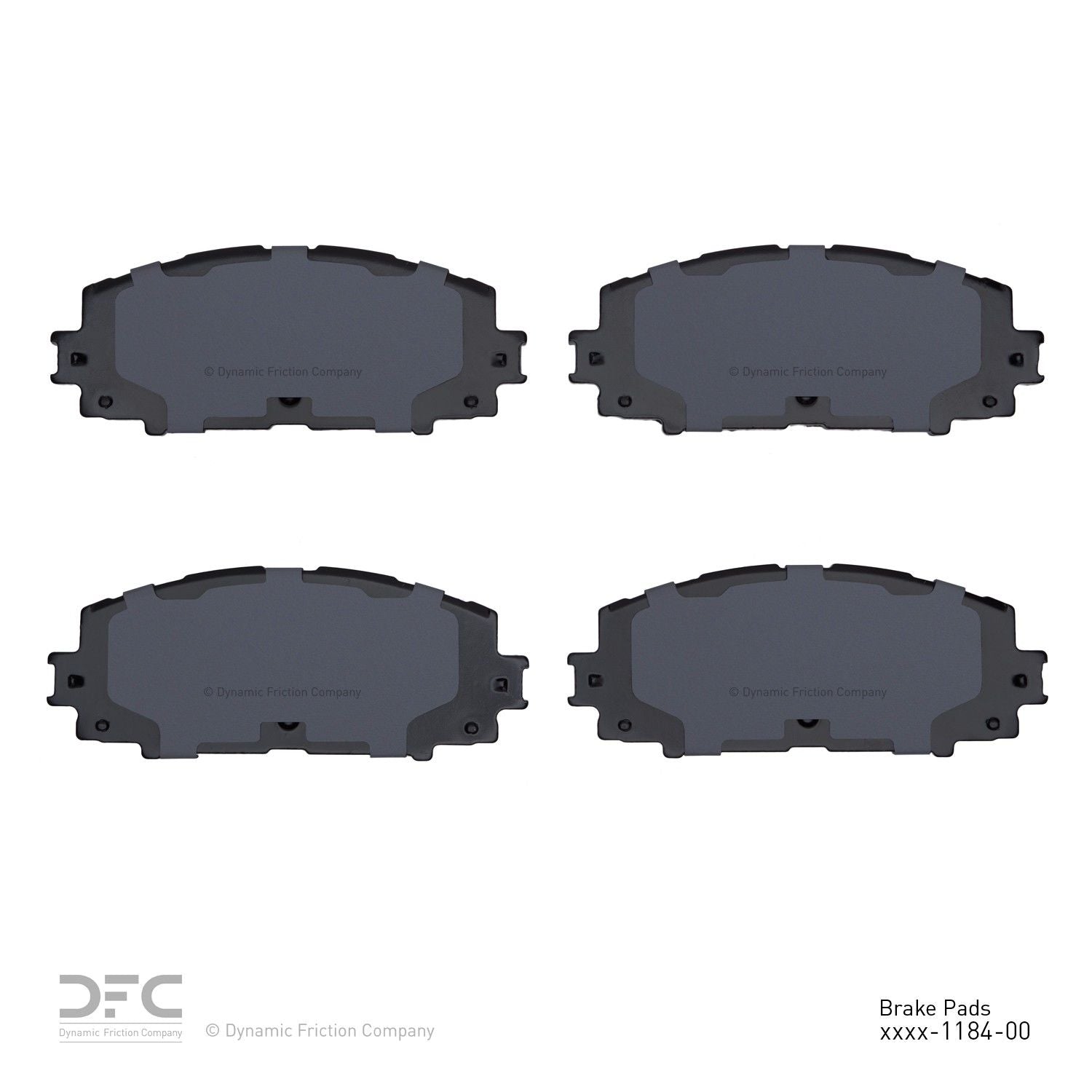 Back View of Front Disc Brake Pad Set DYNAMIC 1552-1184-00