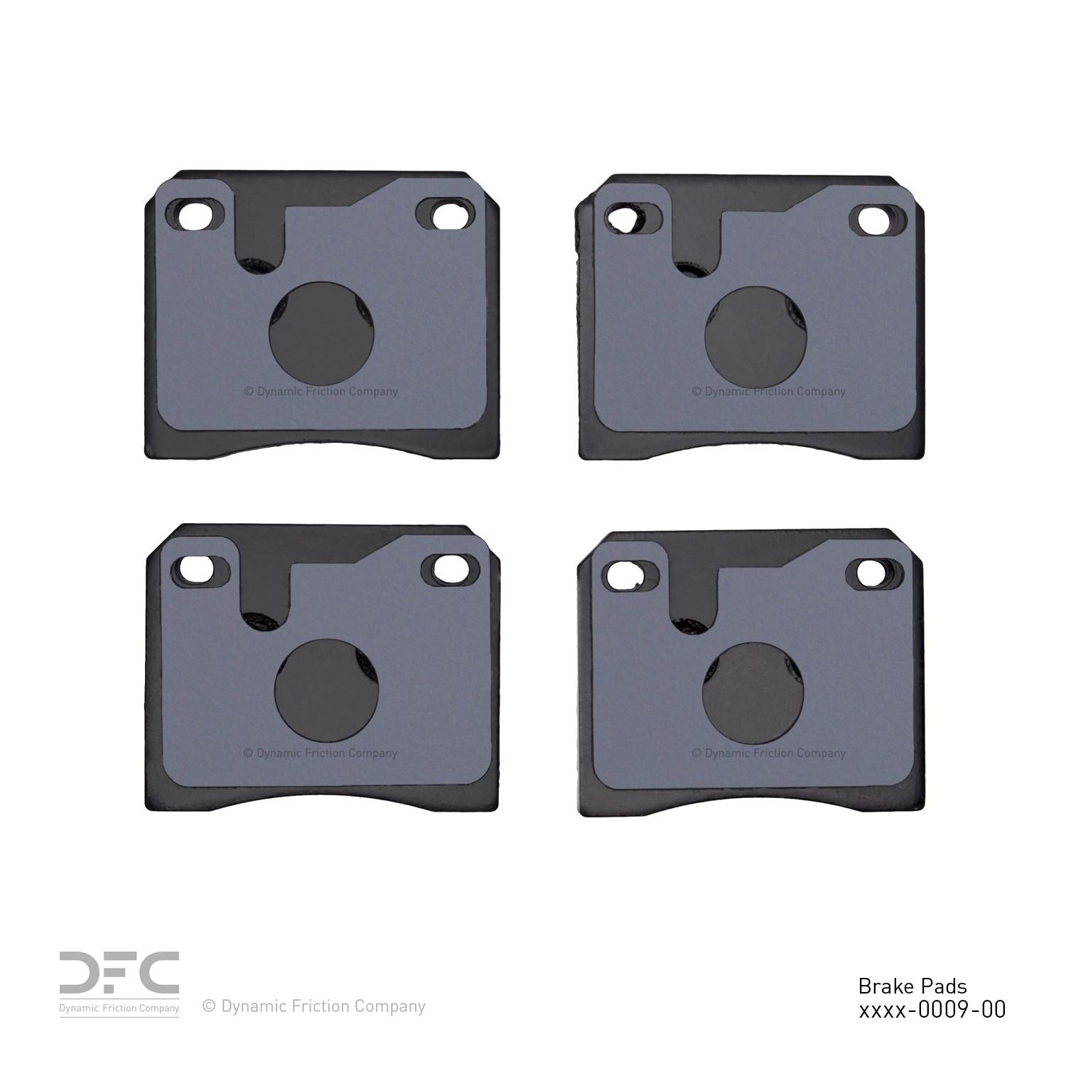 Back View of Rear Disc Brake Pad Set DYNAMIC 1600-0009-00