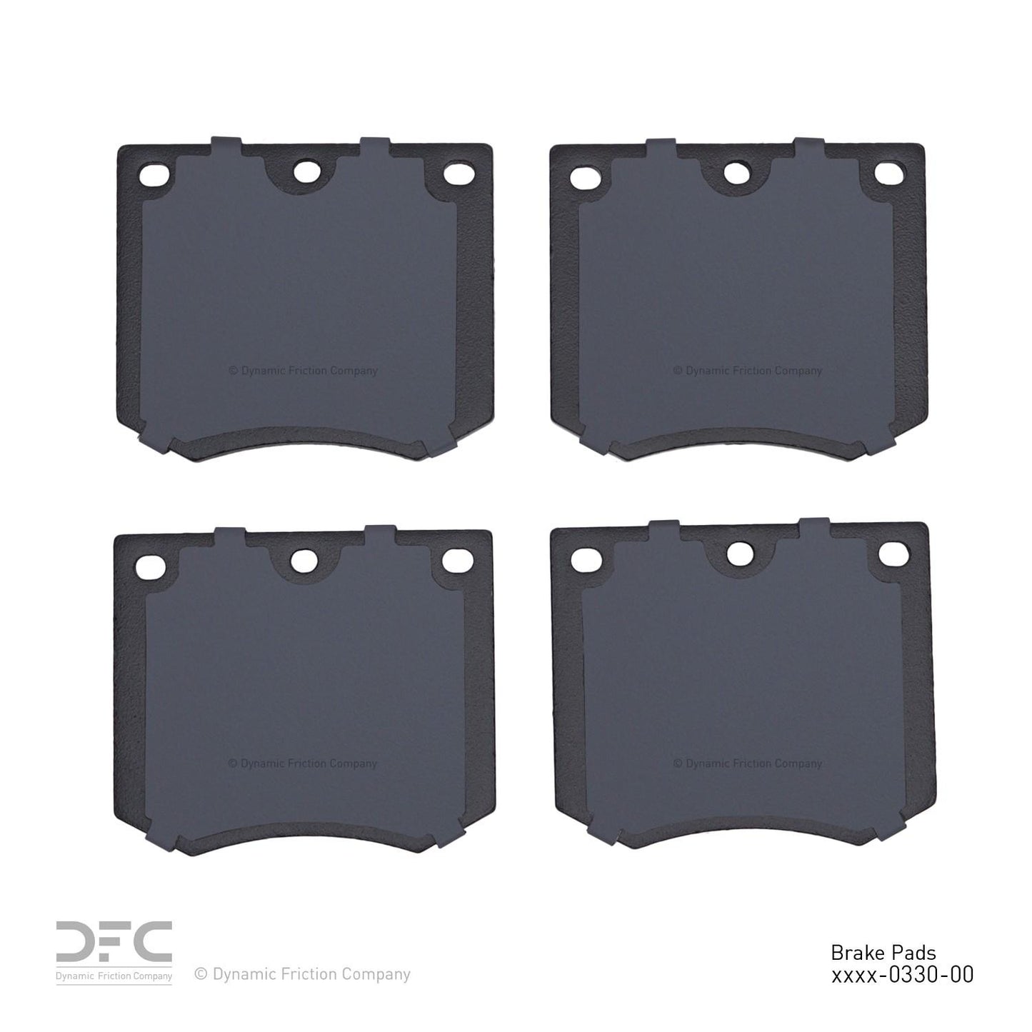 Back View of Front Disc Brake Pad Set DYNAMIC 1600-0330-00