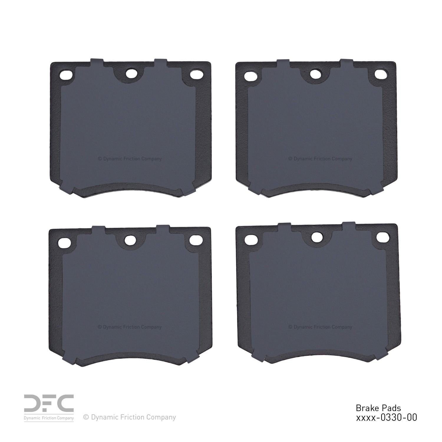 Back View of Front Disc Brake Pad Set DYNAMIC 1600-0330-00