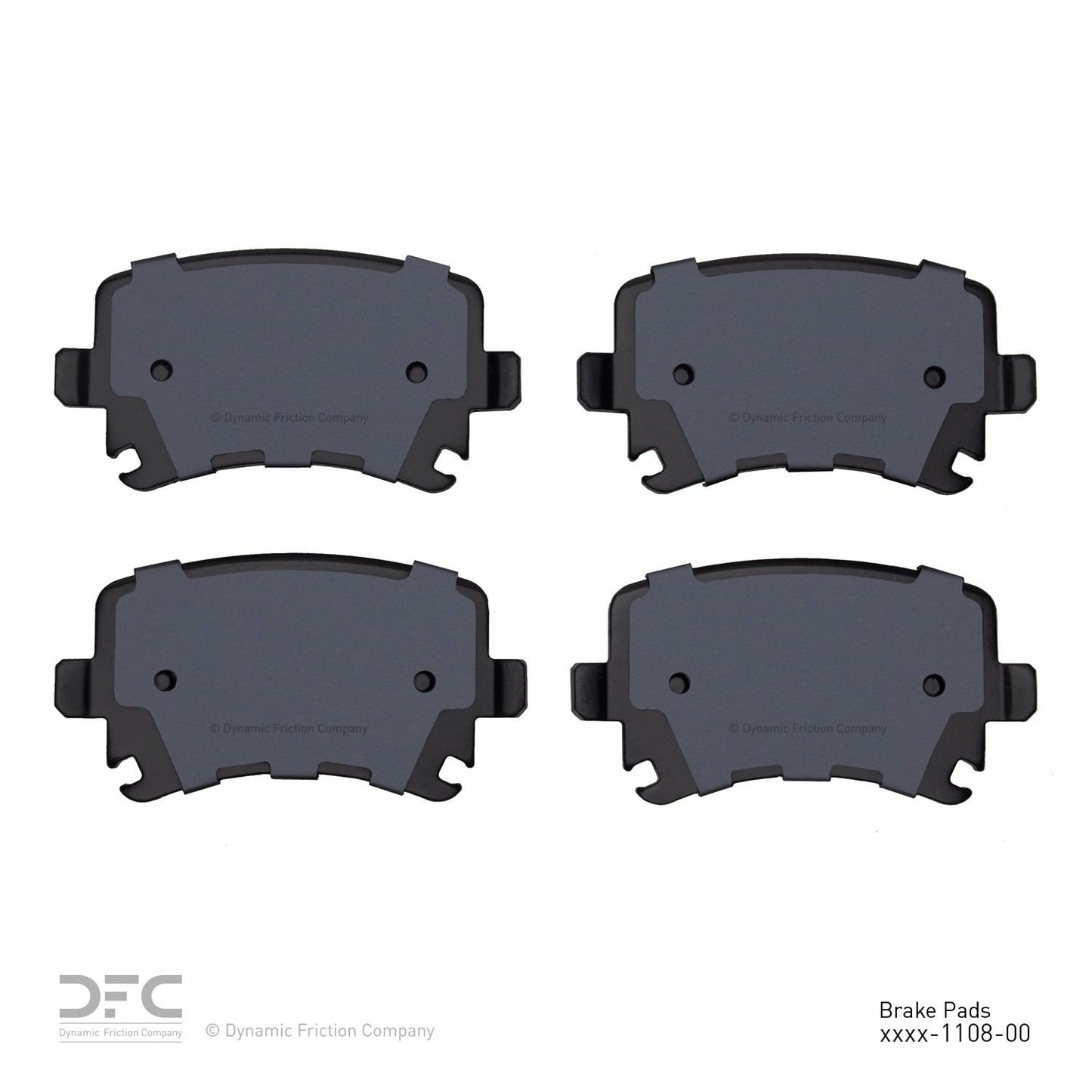 Back View of Rear Disc Brake Pad Set DYNAMIC 1600-1108-00