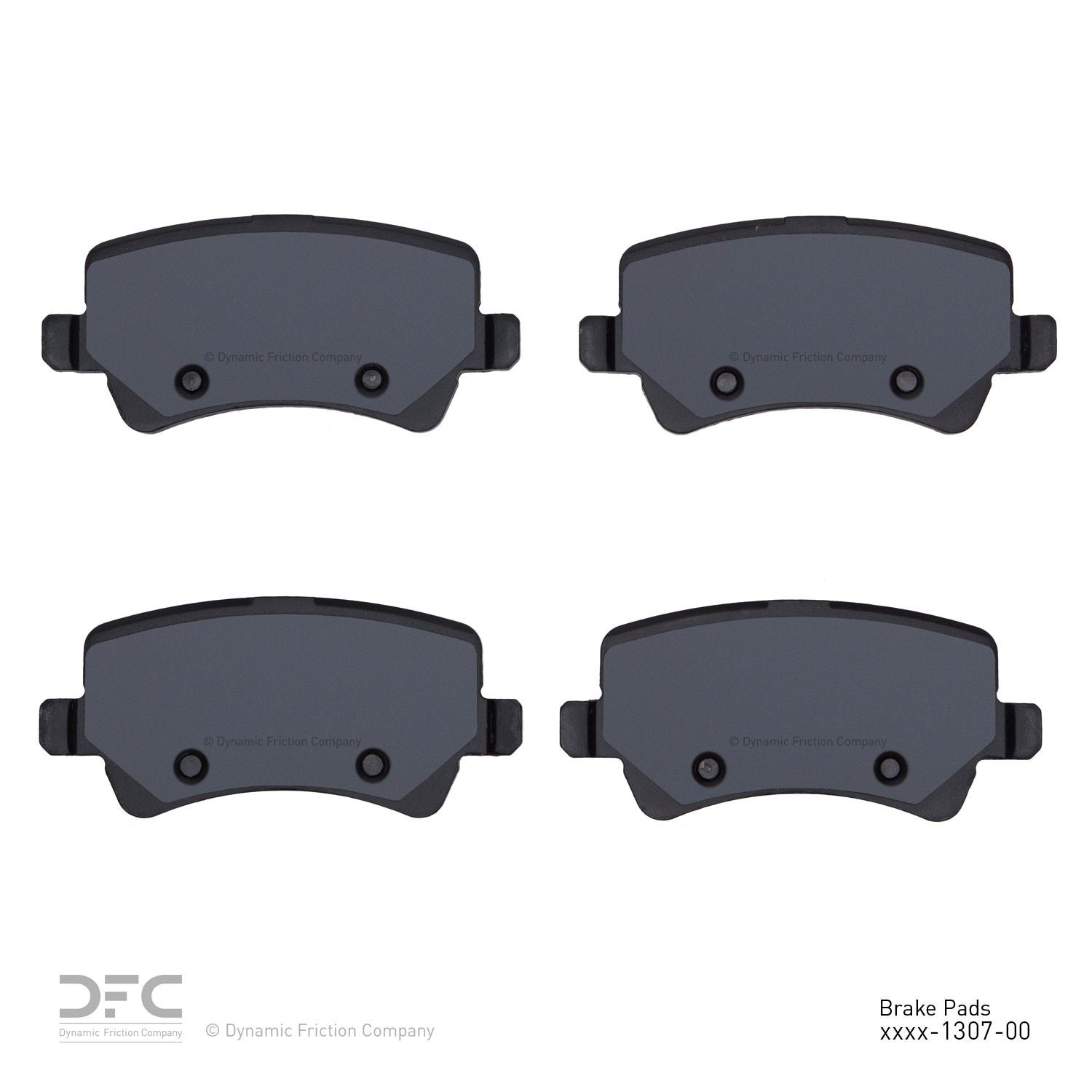 Back View of Rear Disc Brake Pad Set DYNAMIC 1600-1307-00