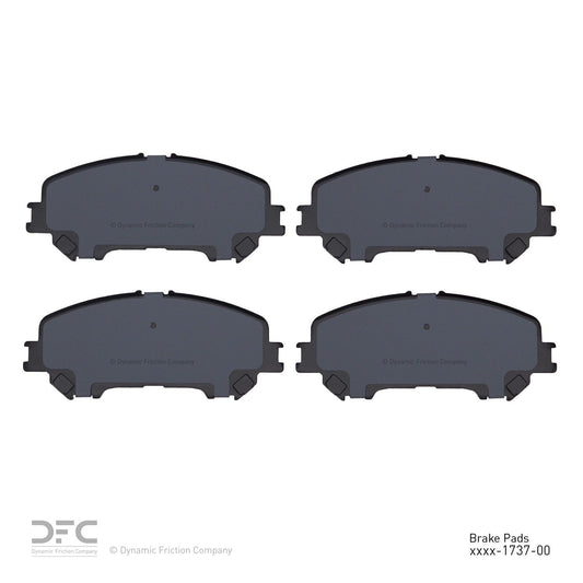 Back View of Front Disc Brake Pad Set DYNAMIC 1600-1737-00