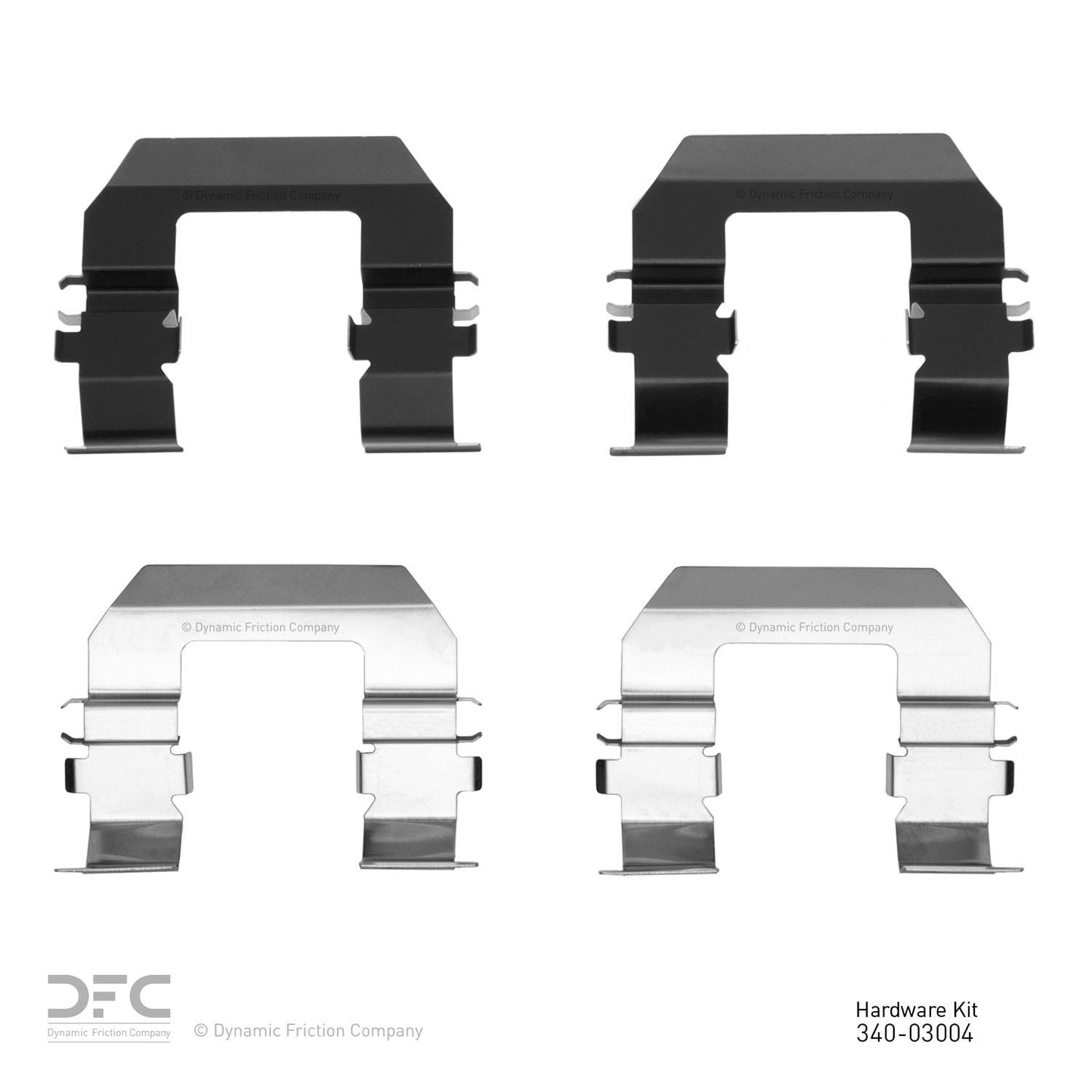 Top View of Front Disc Brake Hardware Kit DYNAMIC 340-03004