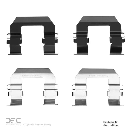 Top View of Front Disc Brake Hardware Kit DYNAMIC 340-03004