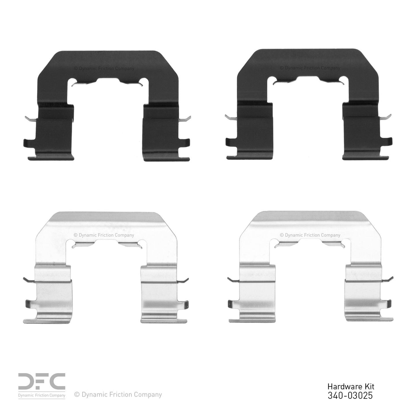 Top View of Front Disc Brake Hardware Kit DYNAMIC 340-03025