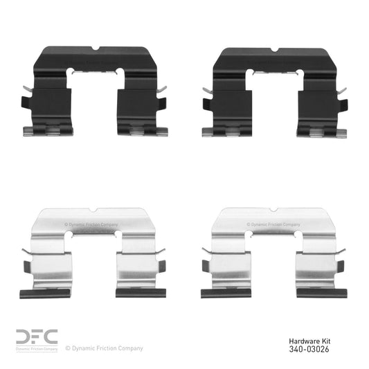 Top View of Rear Disc Brake Hardware Kit DYNAMIC 340-03026