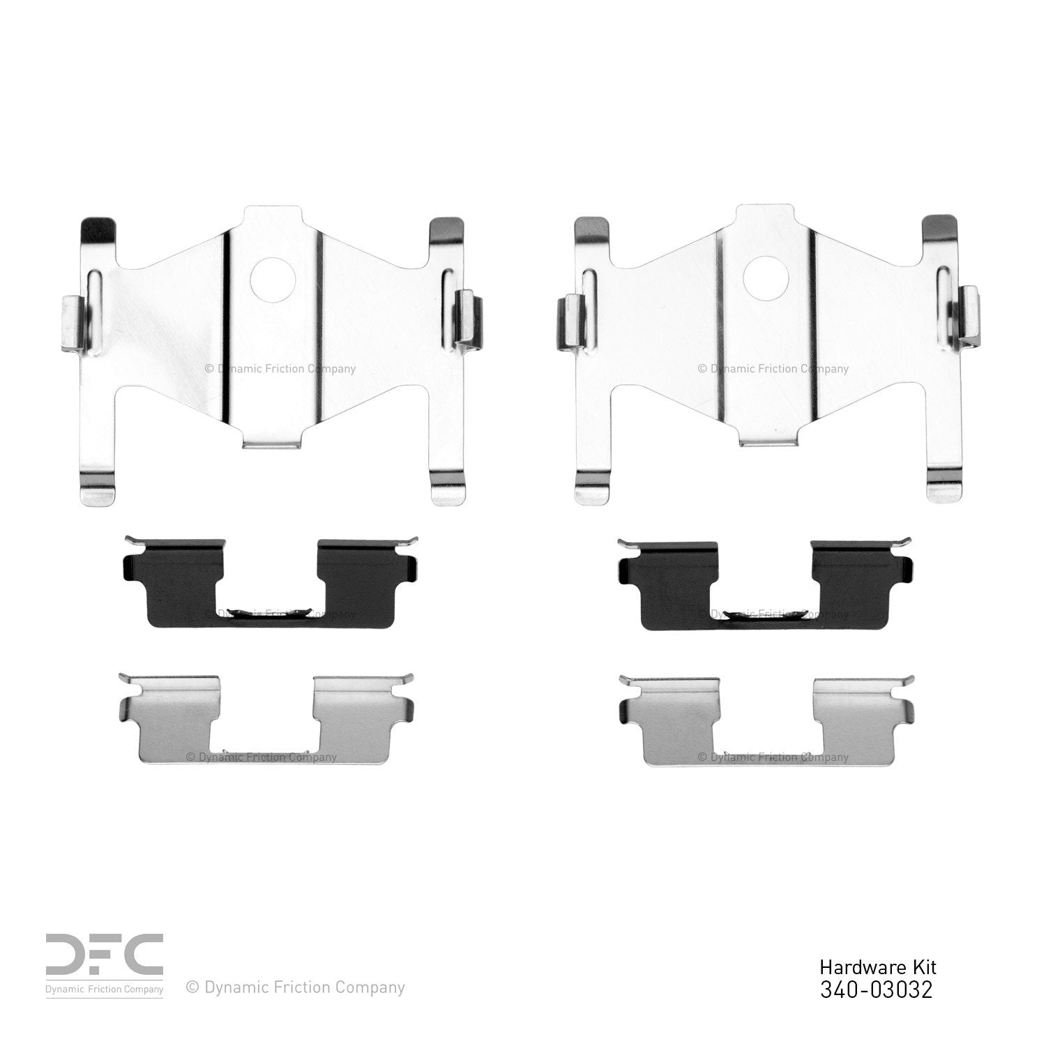 Top View of Rear Disc Brake Hardware Kit DYNAMIC 340-03032