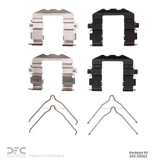 Top View of Front Disc Brake Hardware Kit DYNAMIC 340-03042