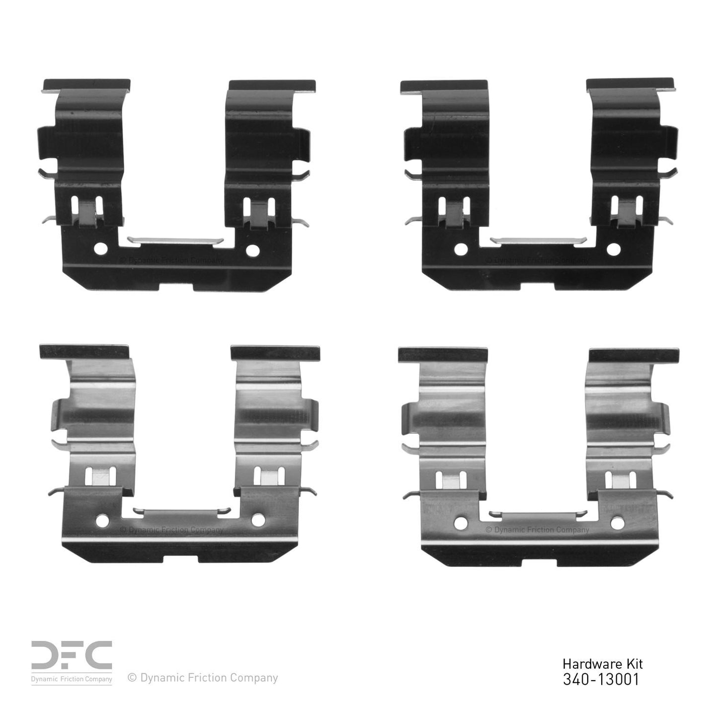 Top View of Rear Disc Brake Hardware Kit DYNAMIC 340-13001