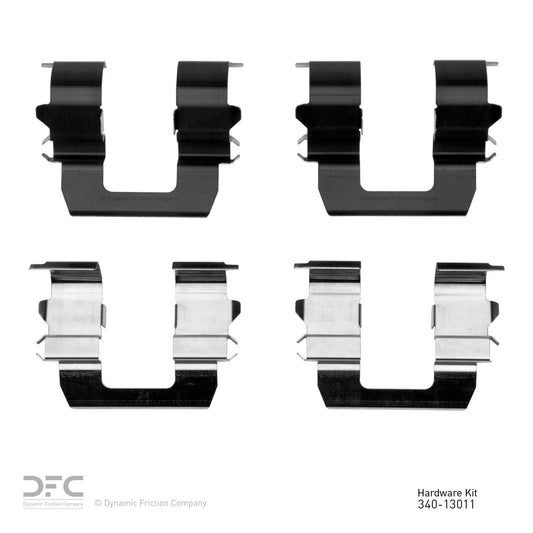 Top View of Front Disc Brake Hardware Kit DYNAMIC 340-13011