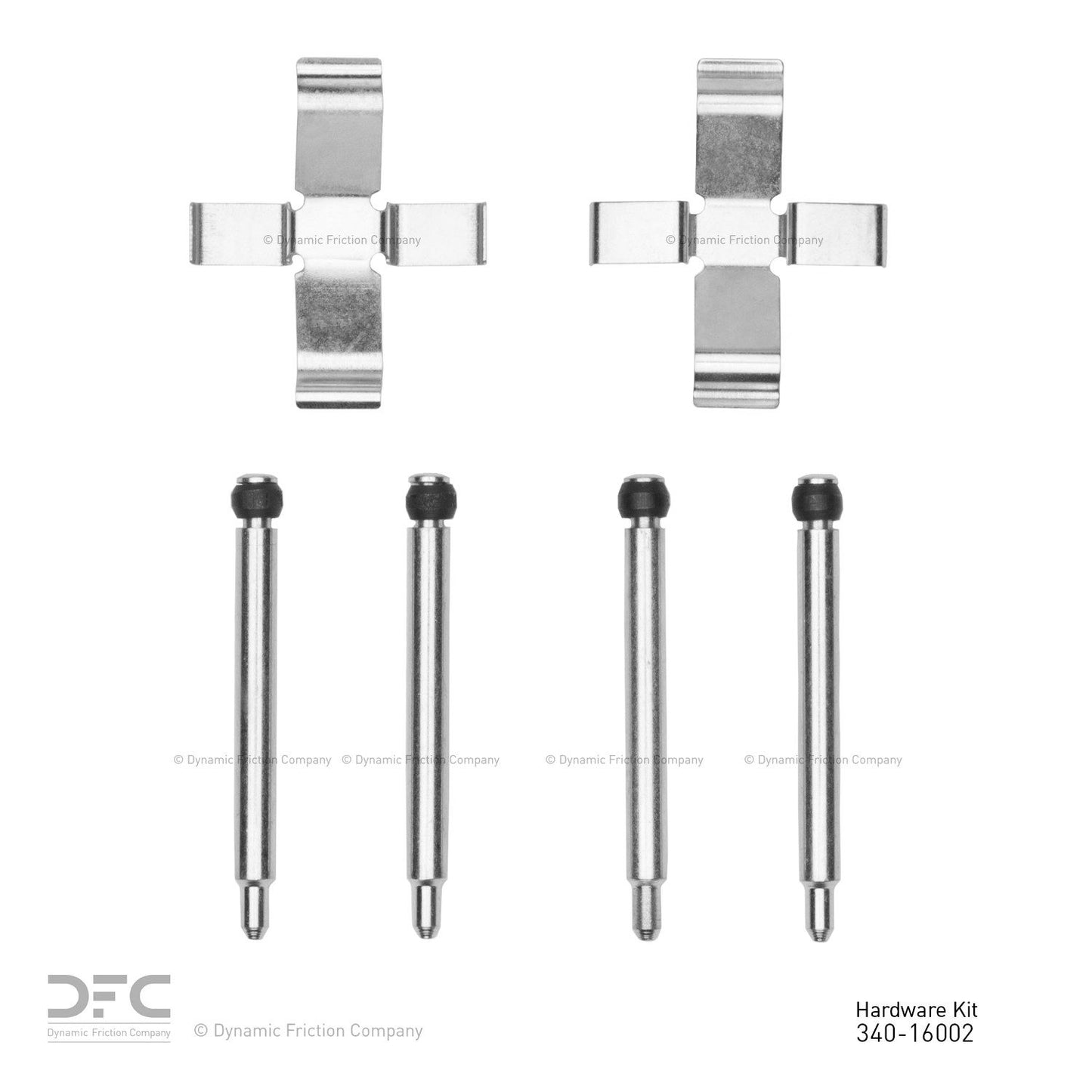 Top View of Rear Disc Brake Hardware Kit DYNAMIC 340-16002