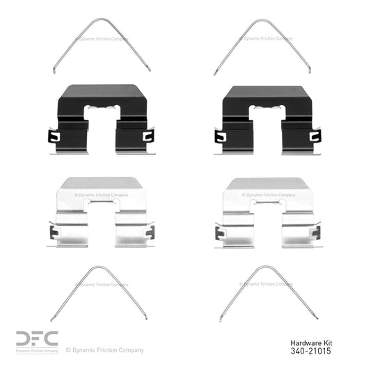 Top View of Rear Disc Brake Hardware Kit DYNAMIC 340-21015