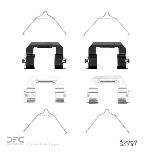 Top View of Front Disc Brake Hardware Kit DYNAMIC 340-21018