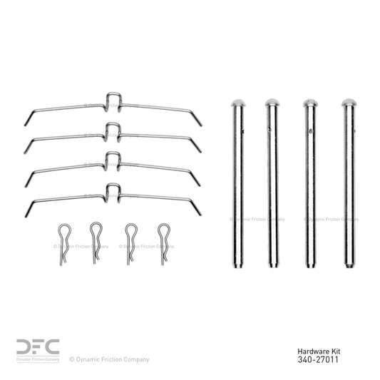 Top View of Front Disc Brake Hardware Kit DYNAMIC 340-27011