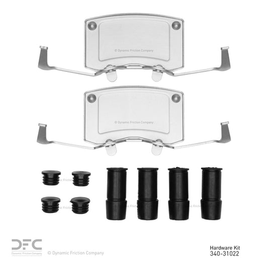 Top View of Front Disc Brake Hardware Kit DYNAMIC 340-31022