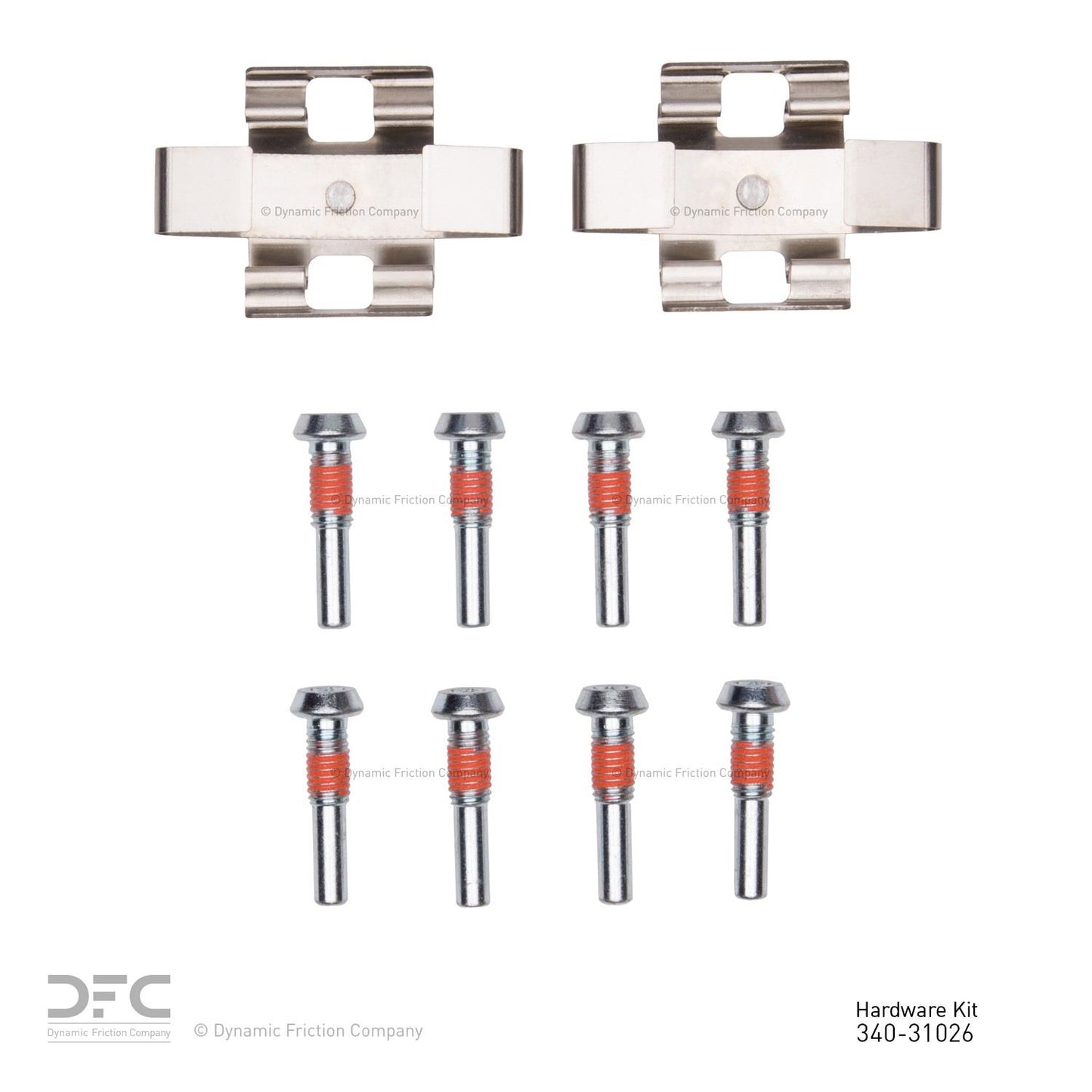 Top View of Front Disc Brake Hardware Kit DYNAMIC 340-31026