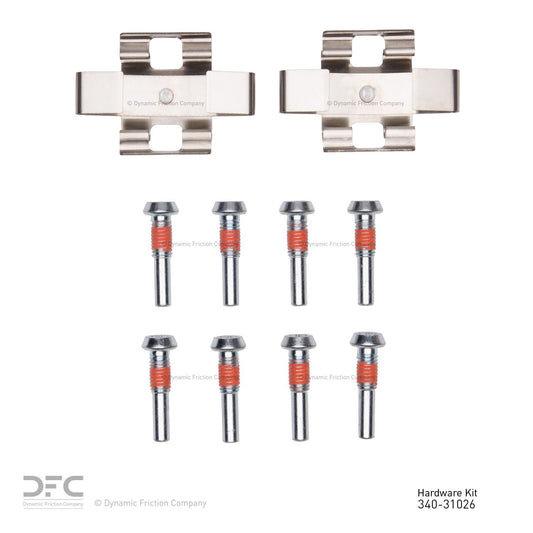 Top View of Front Disc Brake Hardware Kit DYNAMIC 340-31026