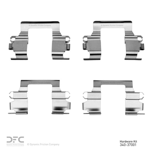 Top View of Front Disc Brake Hardware Kit DYNAMIC 340-37001