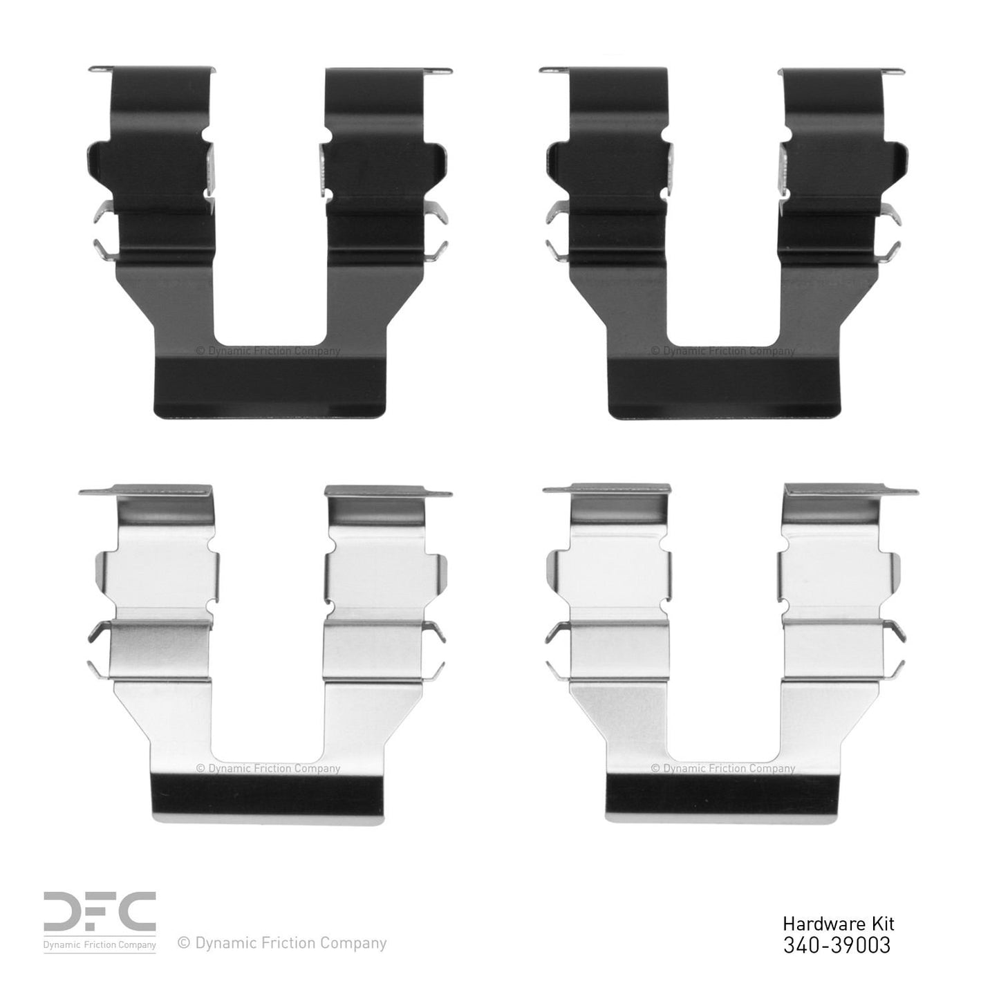 Top View of Rear Disc Brake Hardware Kit DYNAMIC 340-39003