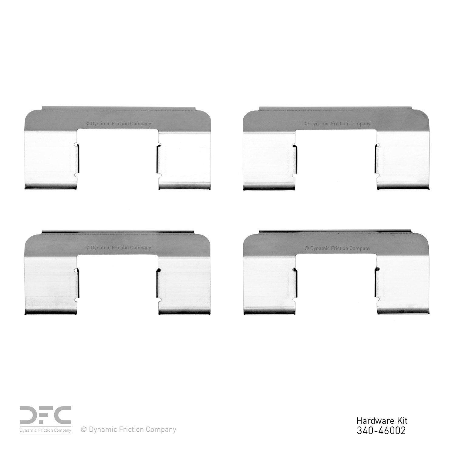 Top View of Front Disc Brake Hardware Kit DYNAMIC 340-46002