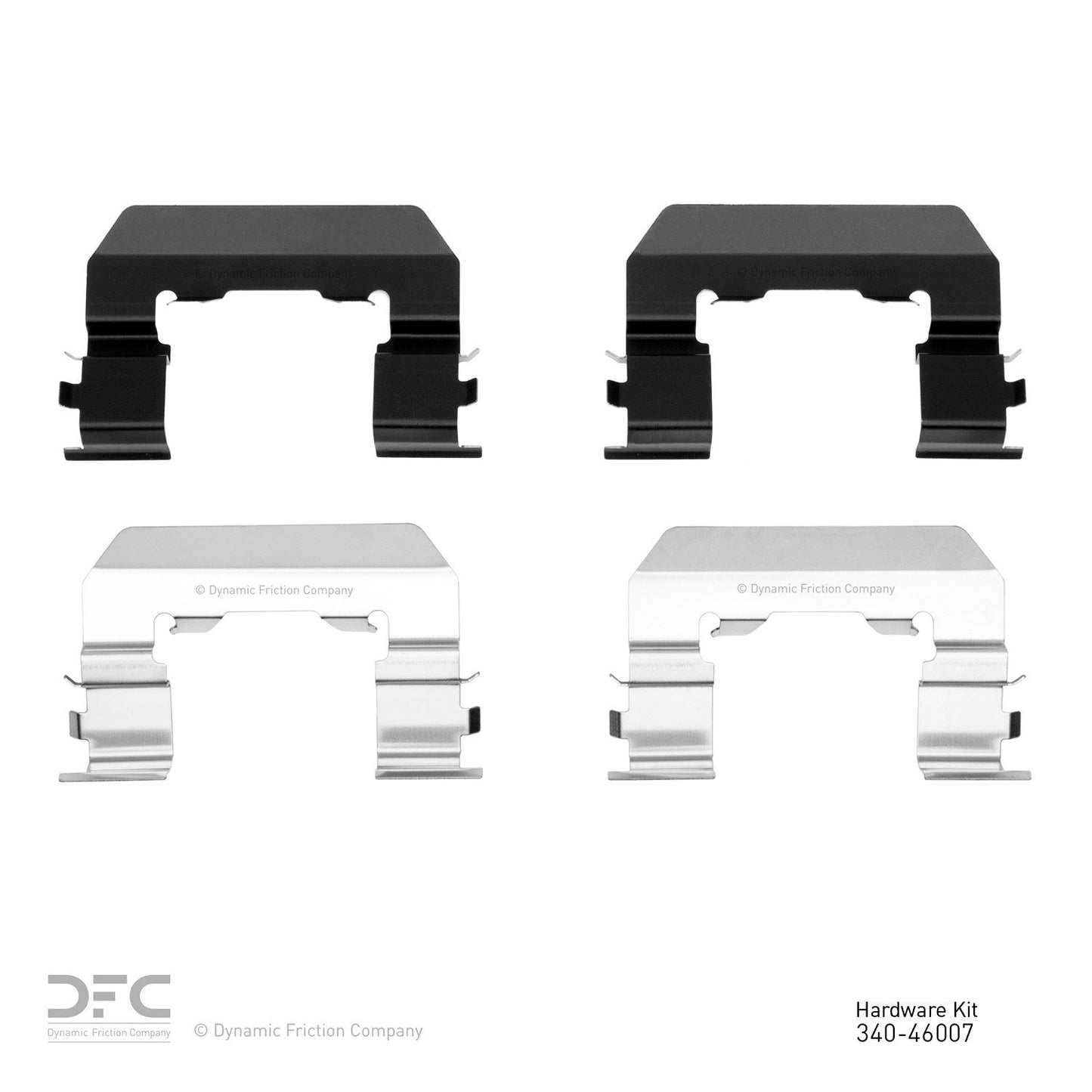 Top View of Front Disc Brake Hardware Kit DYNAMIC 340-46007